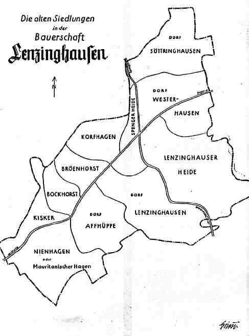 Die alten Siedlungen in der Bauernschaft Lenzinghausen